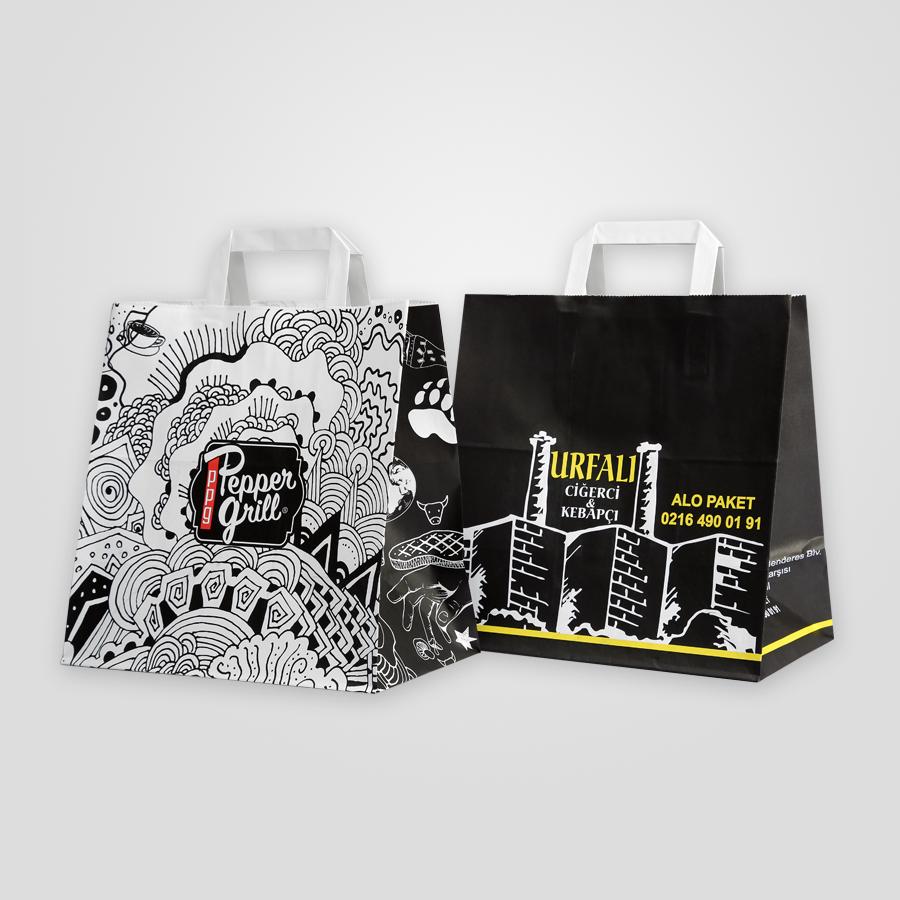 Flat-Düz Saplı Kağıt Çanta